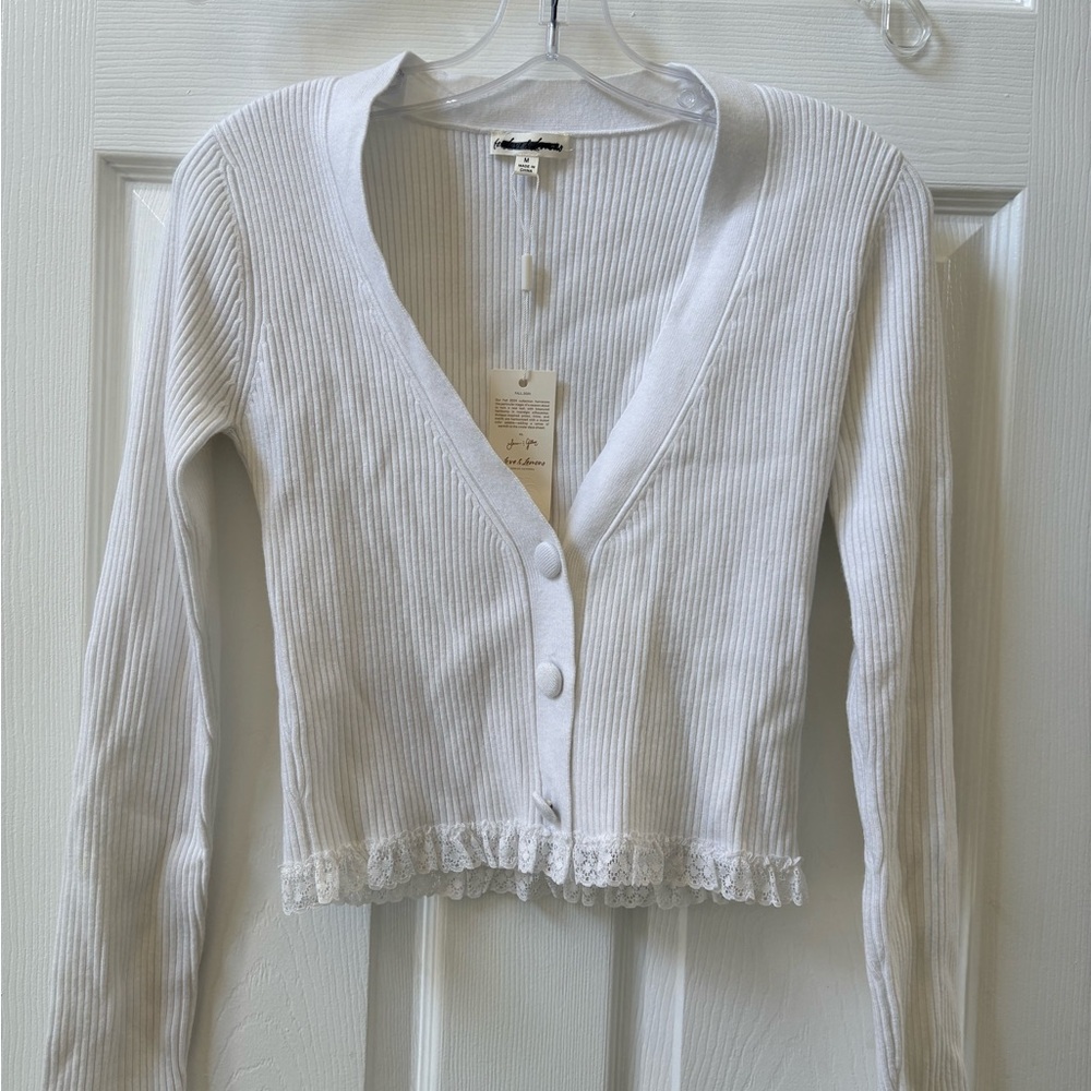 For Love And Lemons White Cardigan